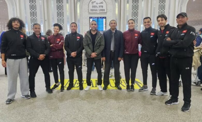 المنتخب الوطني التونسي يغادر إلى القاهرة للمشاركة في بطولة العالم للكراتي