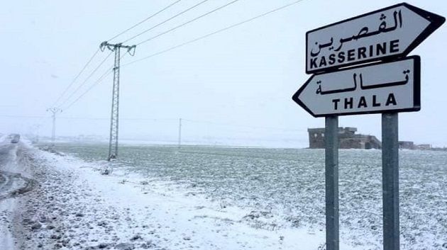 مرتفعات القصرين تكتسي حلة بيضاء